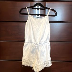 White Le Rose Playsuit Bride to be romper- excellent condition